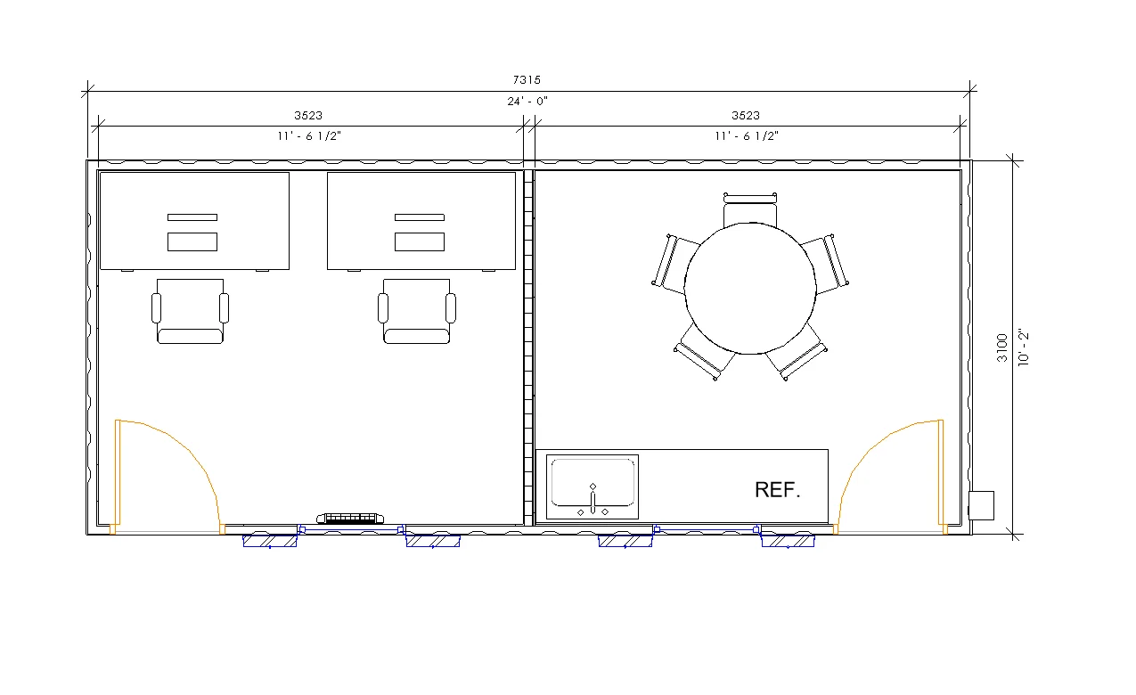 24ft x 10ft Antivandal cabin