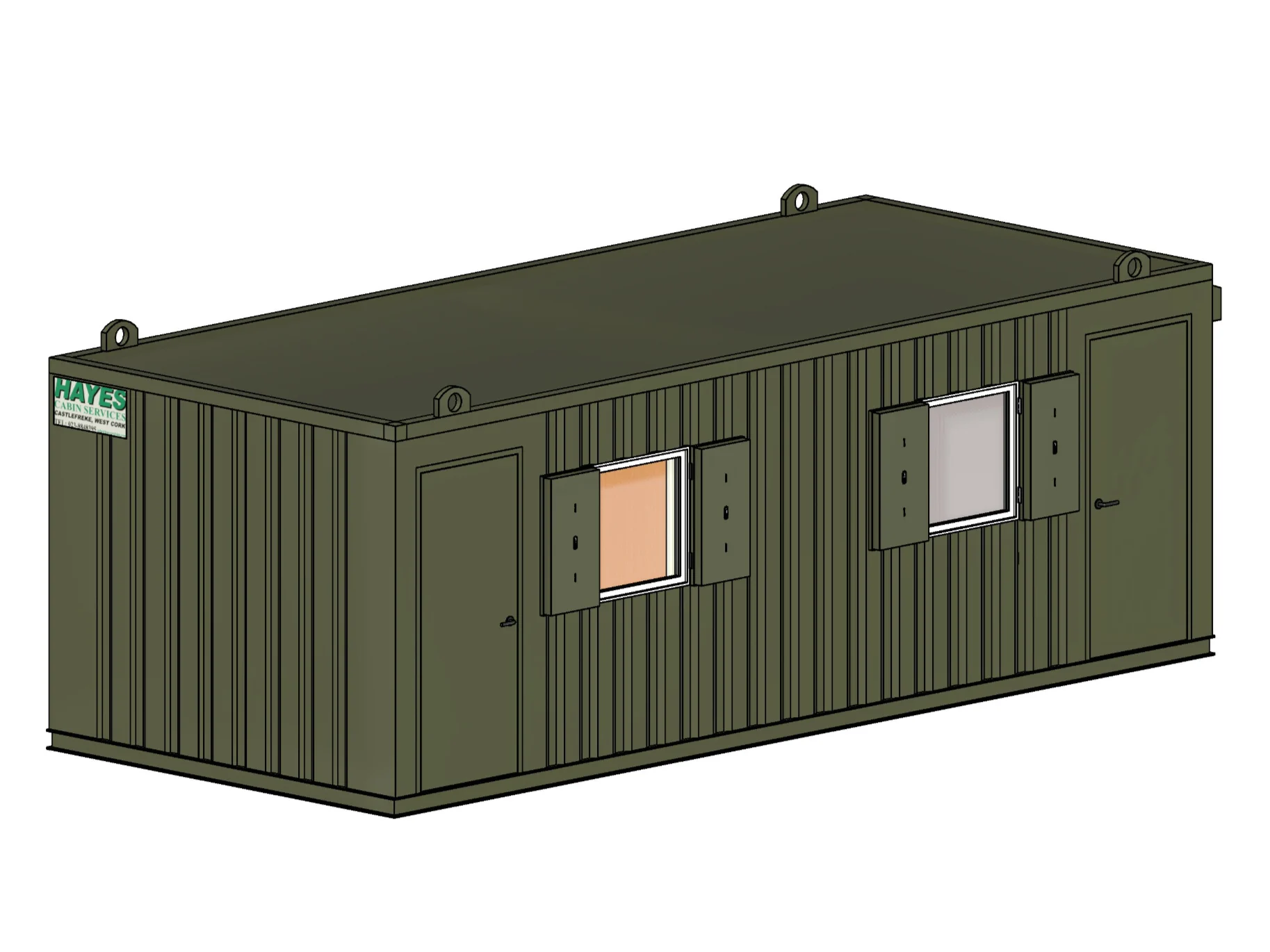 24ft x 10ft Antivandal cabin