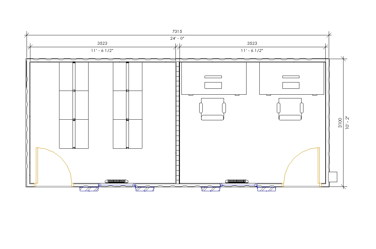 24ft x 10ft Antivandal cabin