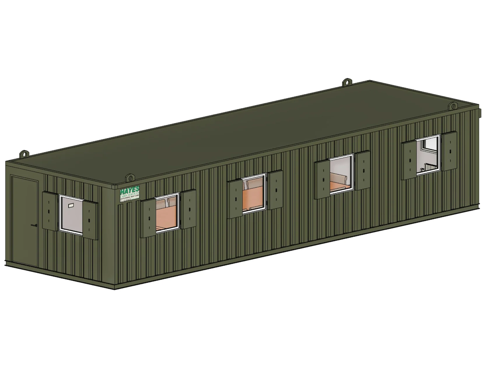40ft x 12ft Antivandal cabin