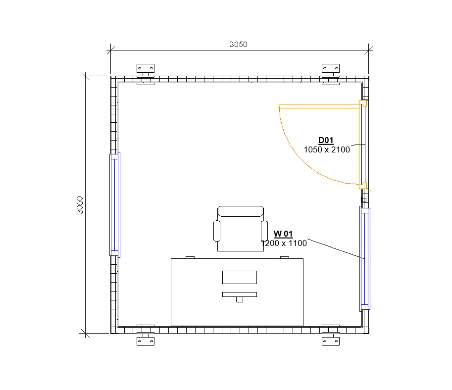 10ft x 10ft Jackleg Office
