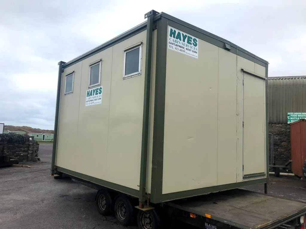 16ft x 10ft male and female jackleg toilet cabin on site