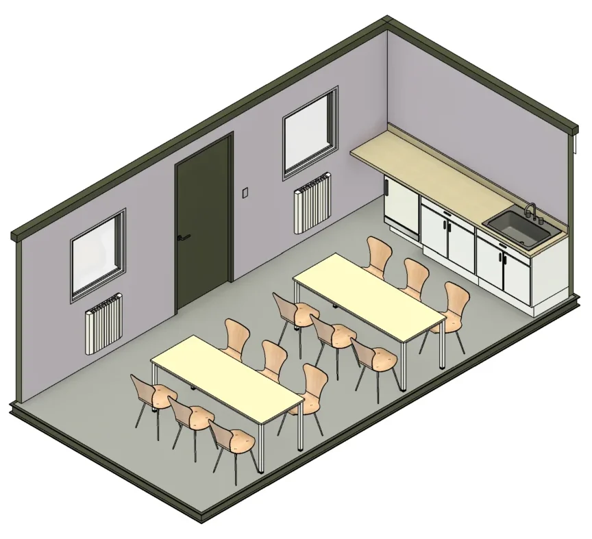 20ft x 10ft Antivandal Canteen - Side Wall