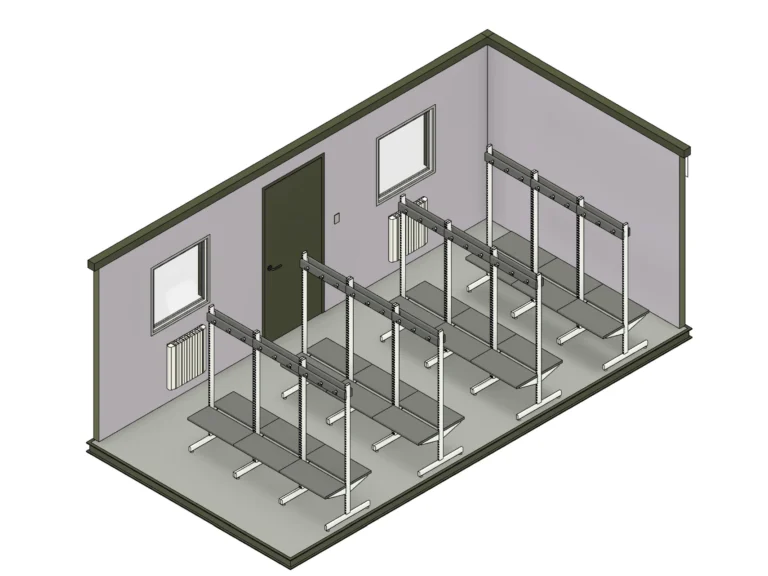 20ft x 10ft Antivandal Drying Room – Side Wall