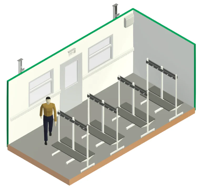 20ft x 10ft Jackleg Drying Room – Side Wall
