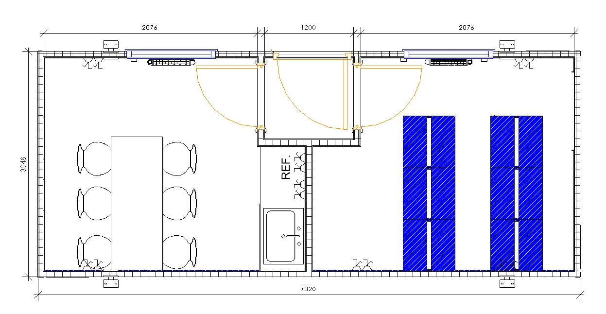 24ft x 10ft Jackleg Split – Lobby Canteen & Drying Room