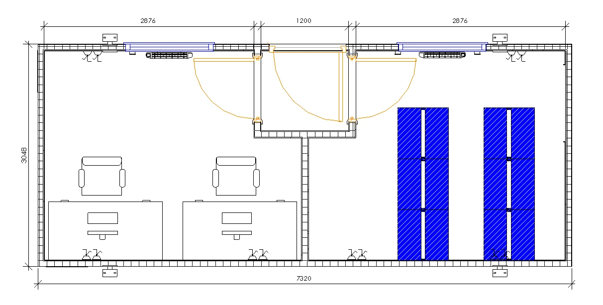 24ft x 10ft Jackleg Split – Lobby Office & Drying Room