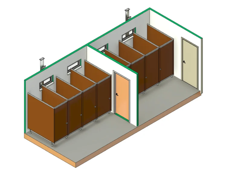 24ft x 10ft 8-Cubicle Jackleg Toilet Block