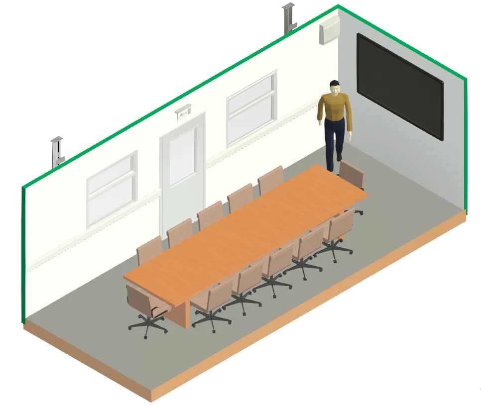 24ft x 10ft Jackleg Meeting Room - Side Wall