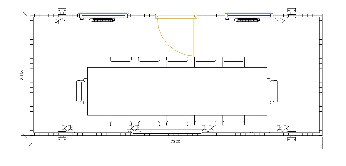 24ft x 10ft Jackleg Meeting Room – Side Wall