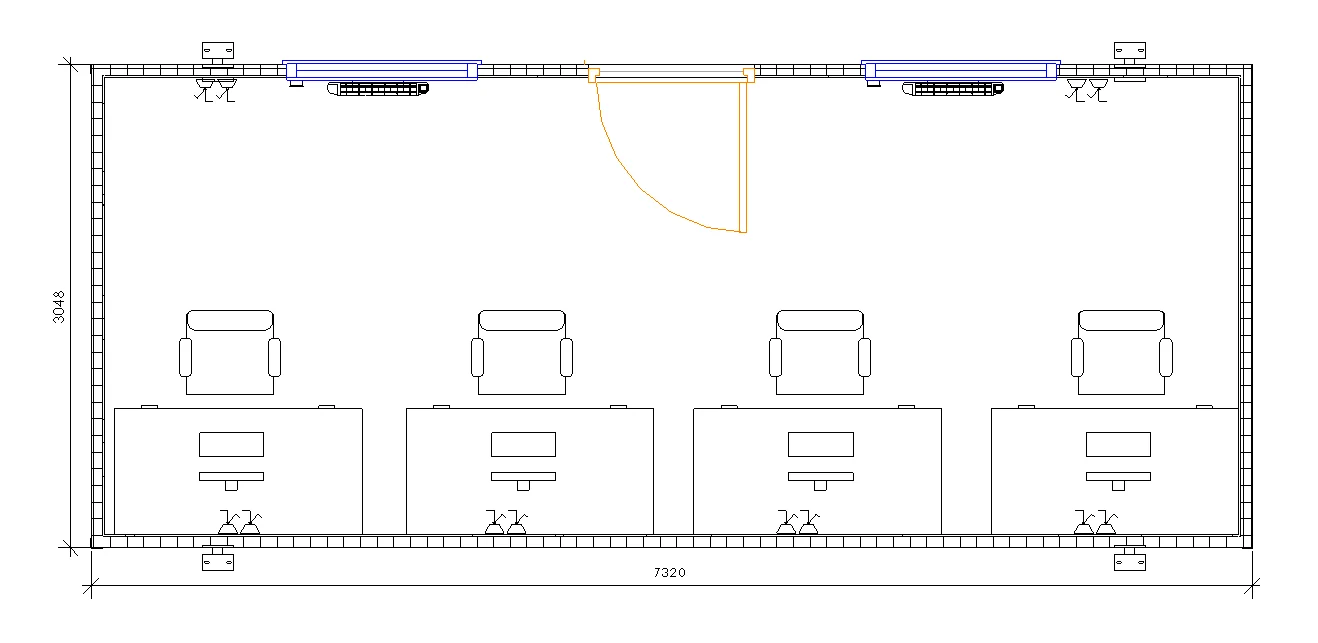 24ft x 10ft Jackleg Office – Side Wall