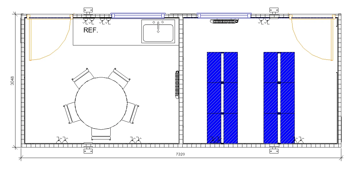 24ft x 10ft Jackleg Split – Canteen & Drying Room