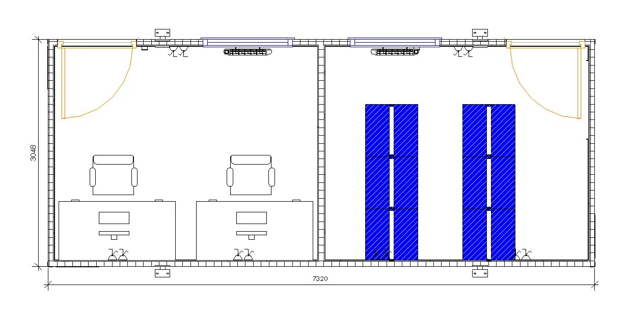 24ft x 10ft Jackleg Split – Office & Drying Room