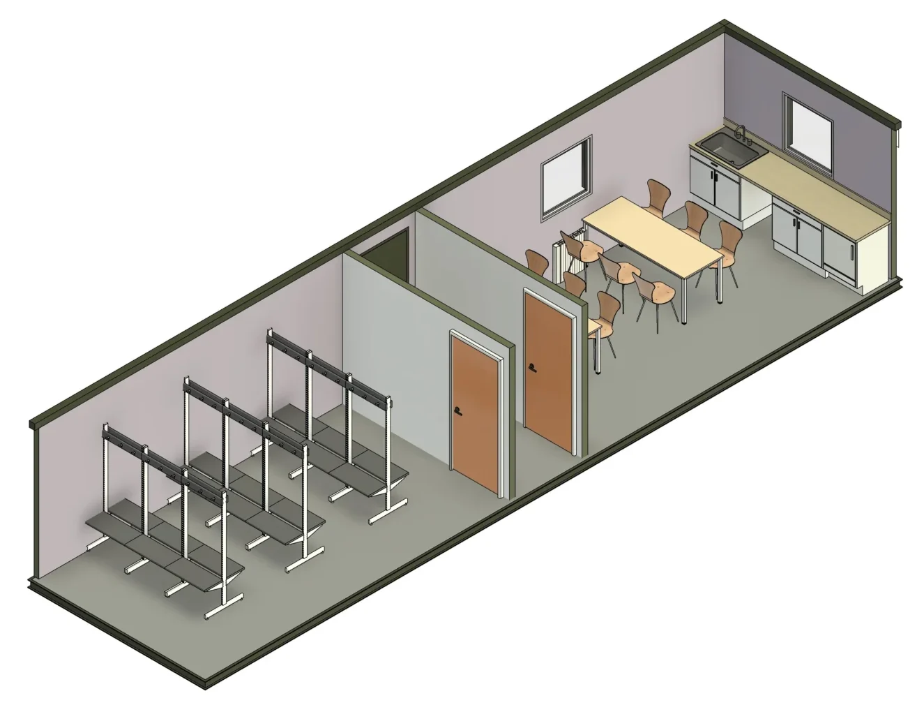 40ft x 10ft Antivandal Split - Canteen & Drying Room
