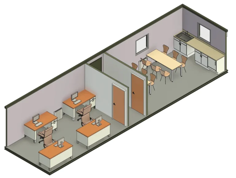 40ft x 10ft Antivandal Split – Office & Canteen