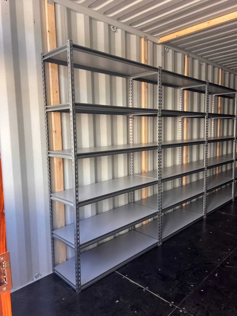 40ft container with installed shelving