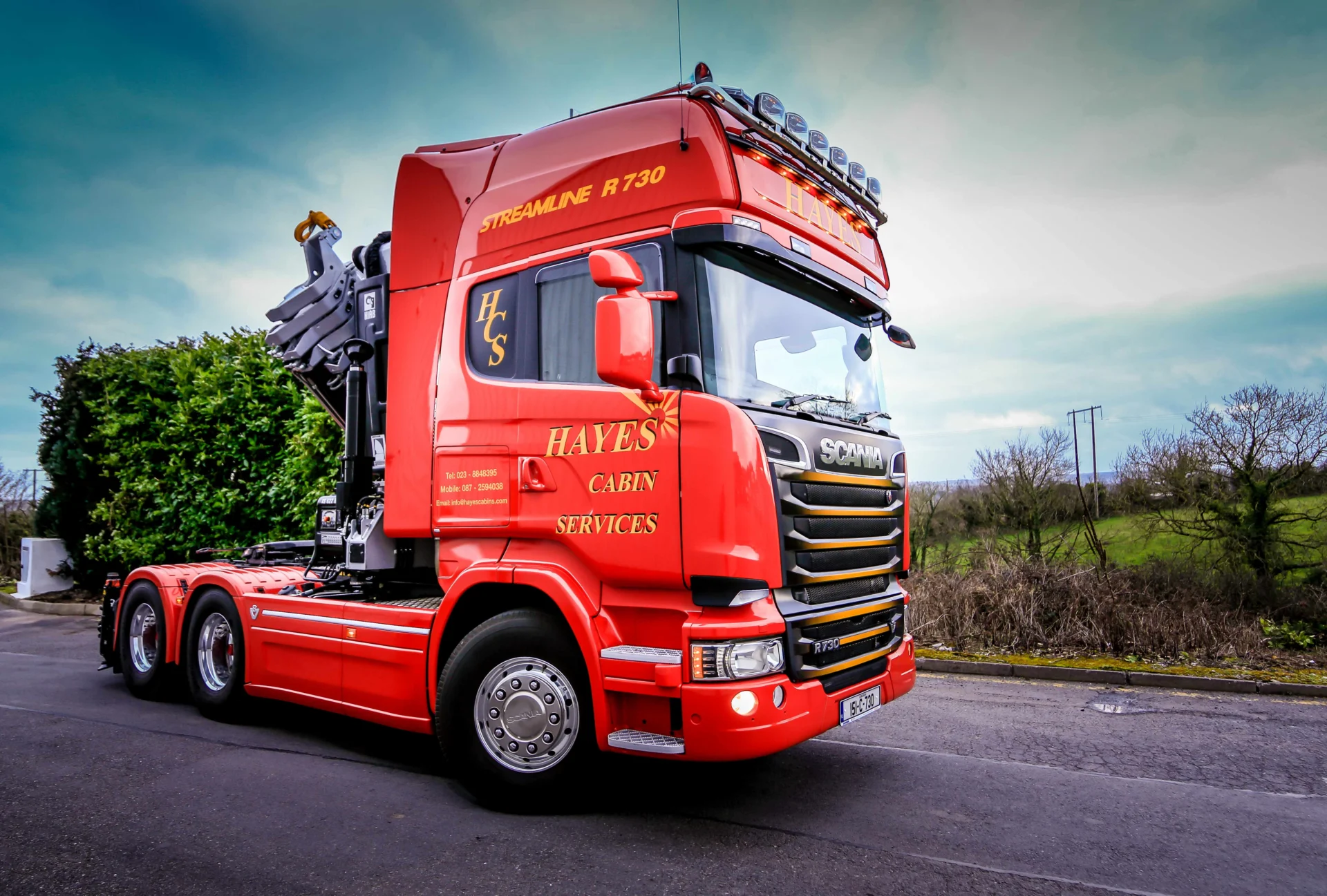 Hayes Cabin Services Scania R730 Streamline with HIAB 622 EP-6 Hipro crane