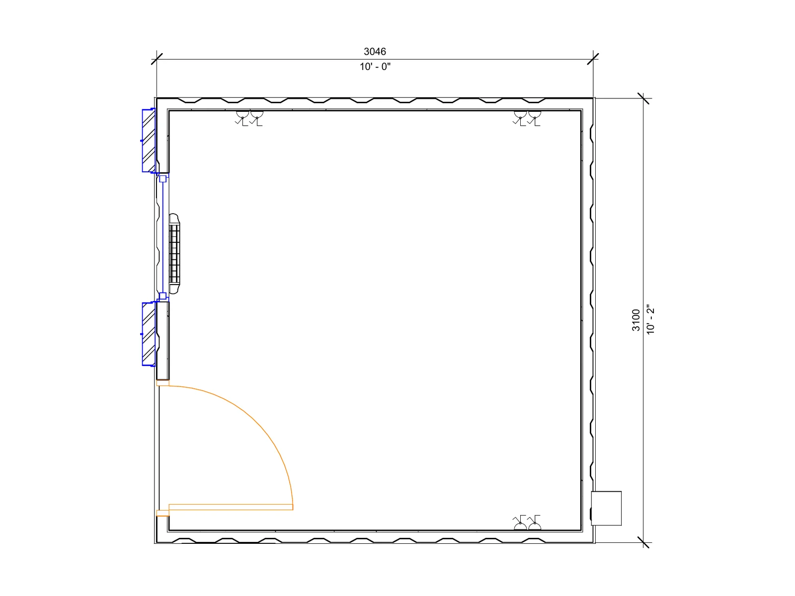 10ft x 10ft Antivandal Open Plan
