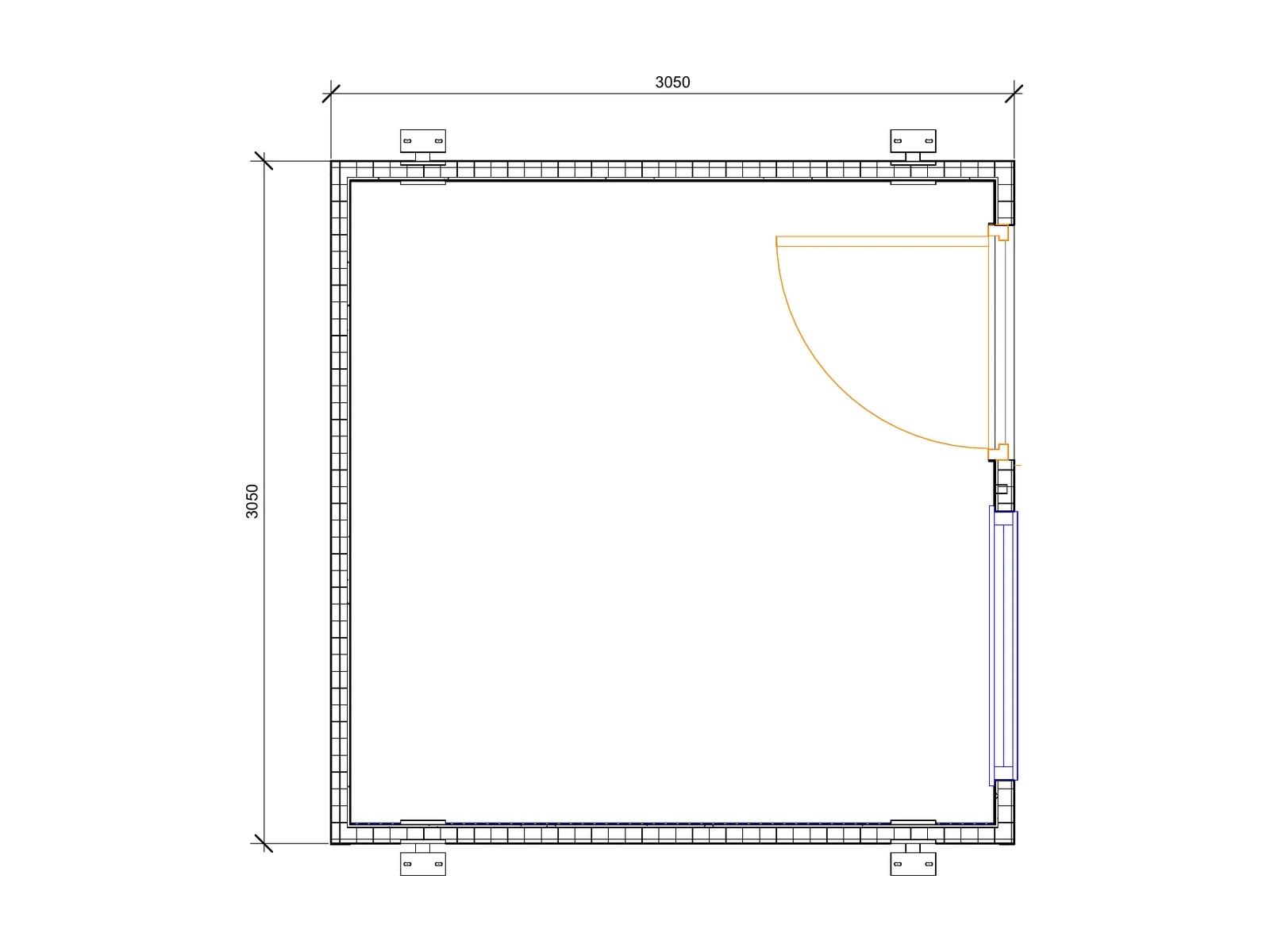 10ft x 10ft Jackleg Open Plan