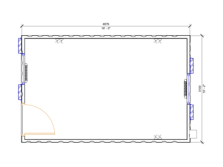 16ft x 10ft Antivandal Open Plan floor plan