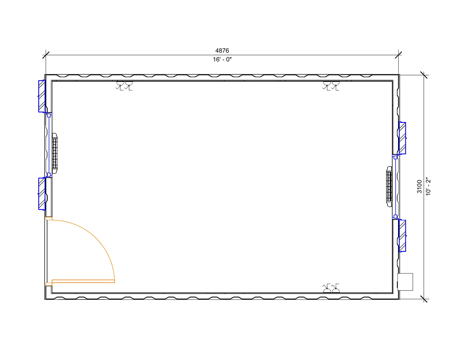 16ft x 10ft Antivandal Open Plan