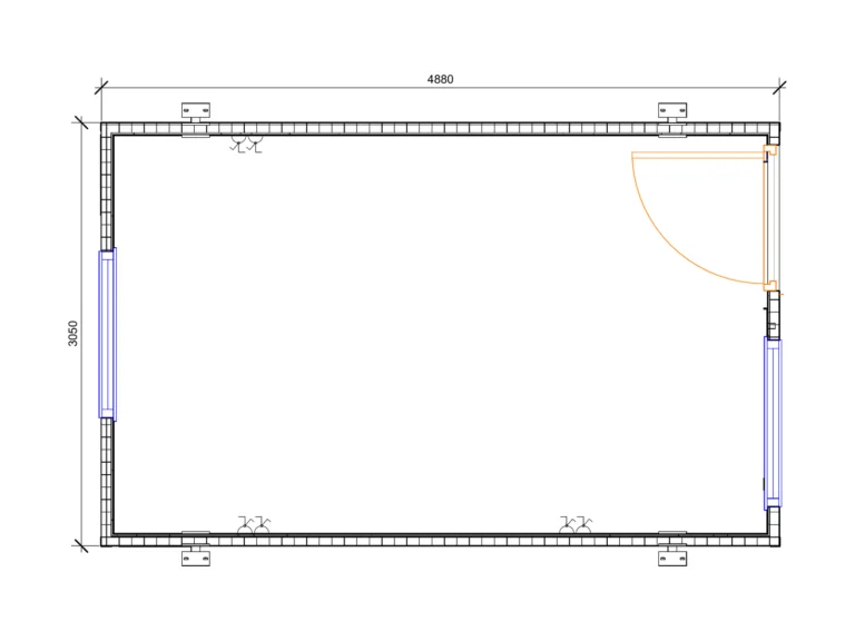 16ft x 10ft Jackleg Open Plan - Apex Roof floor plan