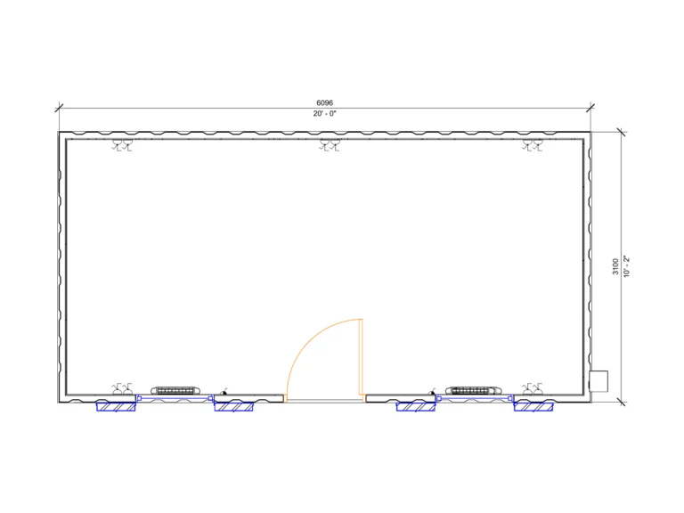 20ft x 10ft Antivandal Open Plan - Side Wall floor plan