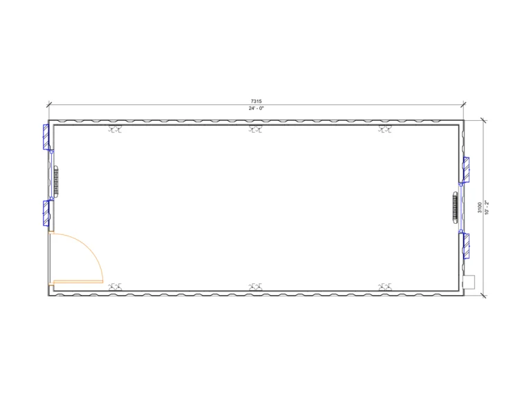 24ft x 10ft Antivandal Open Plan floor plan