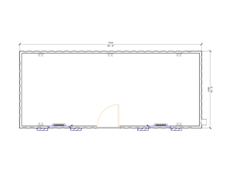 24ft x 10ft Antivandal Open Plan - Side Wall floor plan