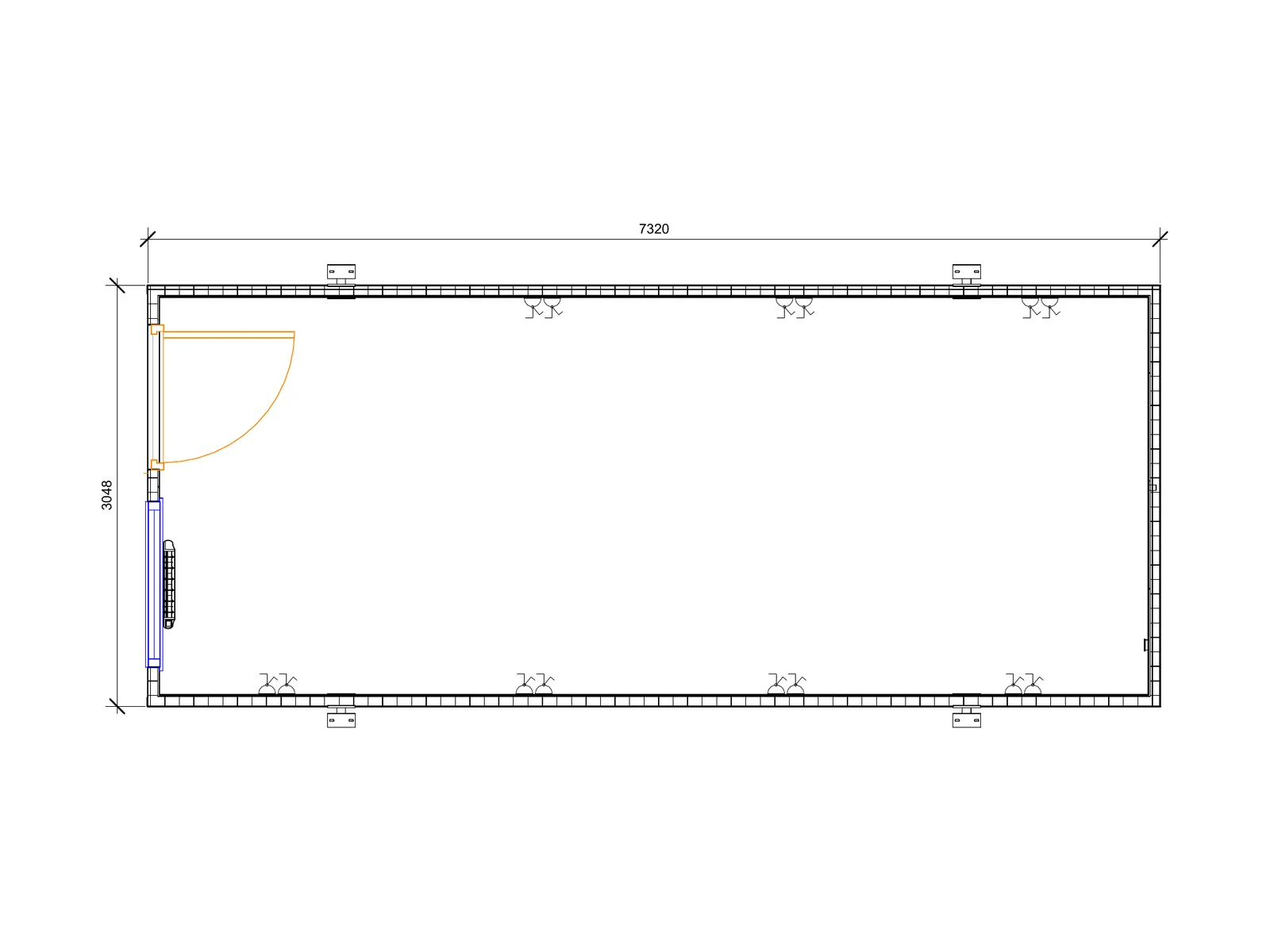 24ft x 10ft Jackleg Open Plan