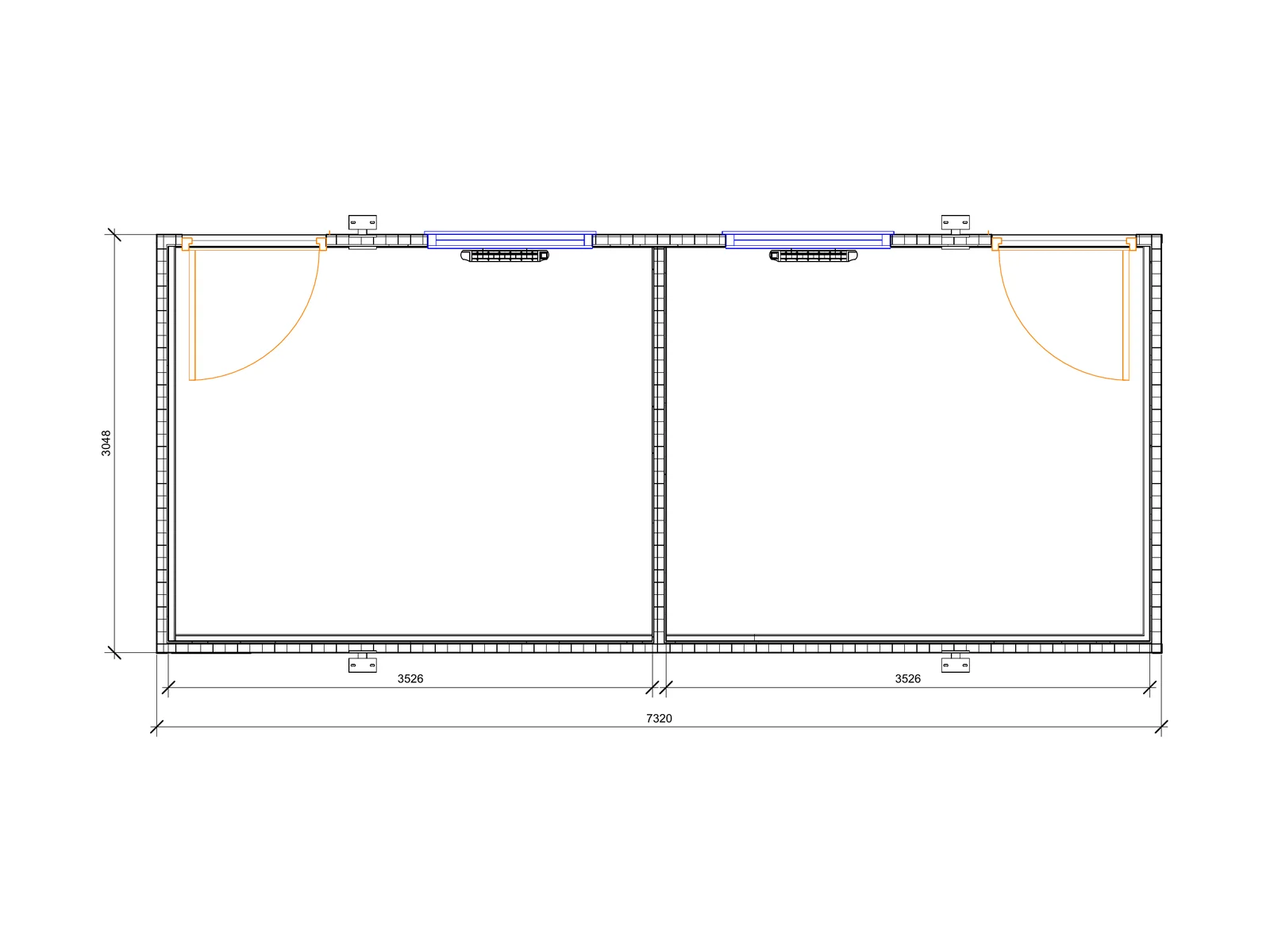 24ft x 10ft Jackleg Open Plan Split