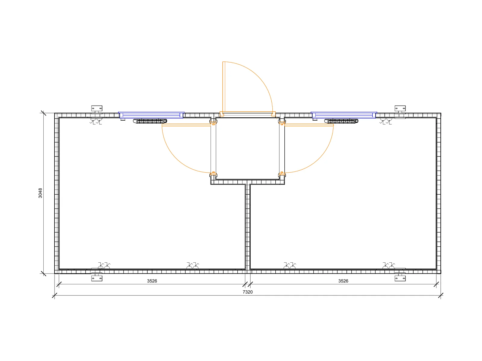 24ft x 10ft Jackleg Open Plan Split - Lobby