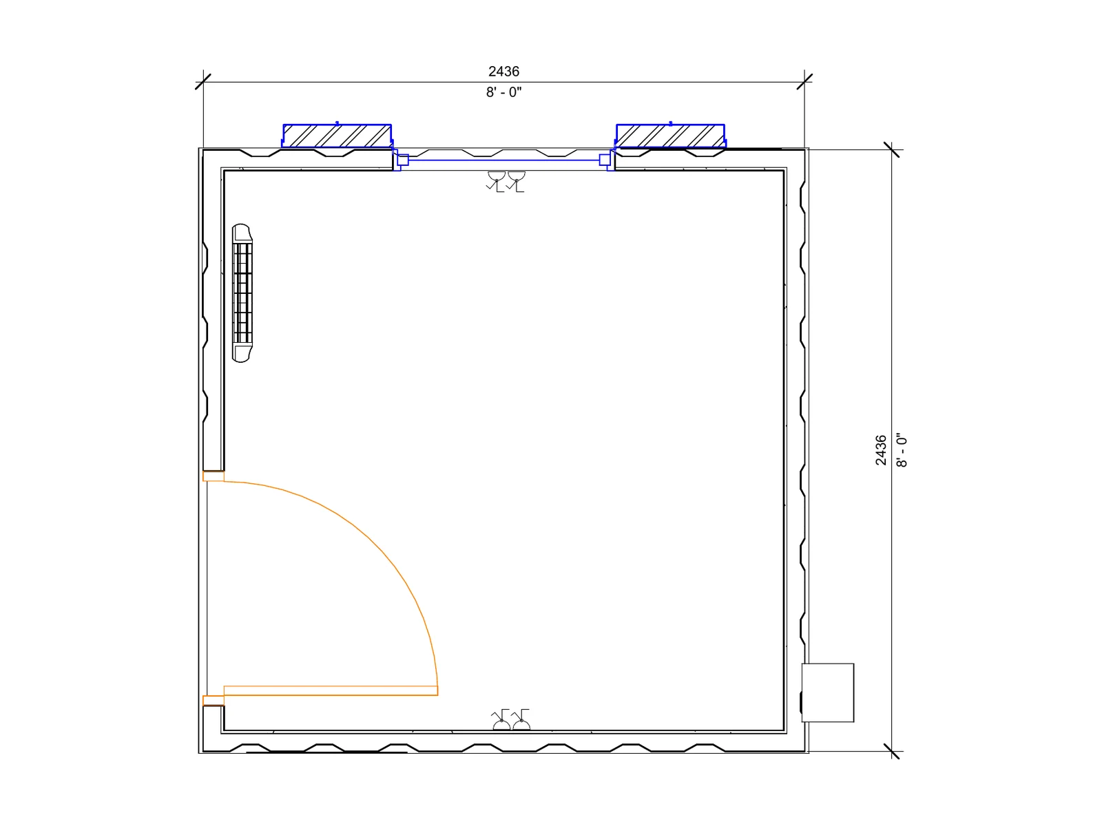 8ft x 8ft Antivandal Open Plan