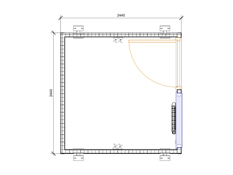 8ft x 8ft Jackleg Open Plan floor plan